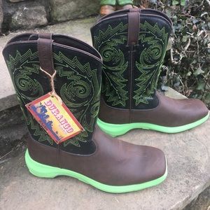 Men’s Durango Boots Lime Green Sole 10.5 *rare*